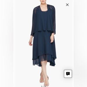 SLNY Chiffon Jacket Dress